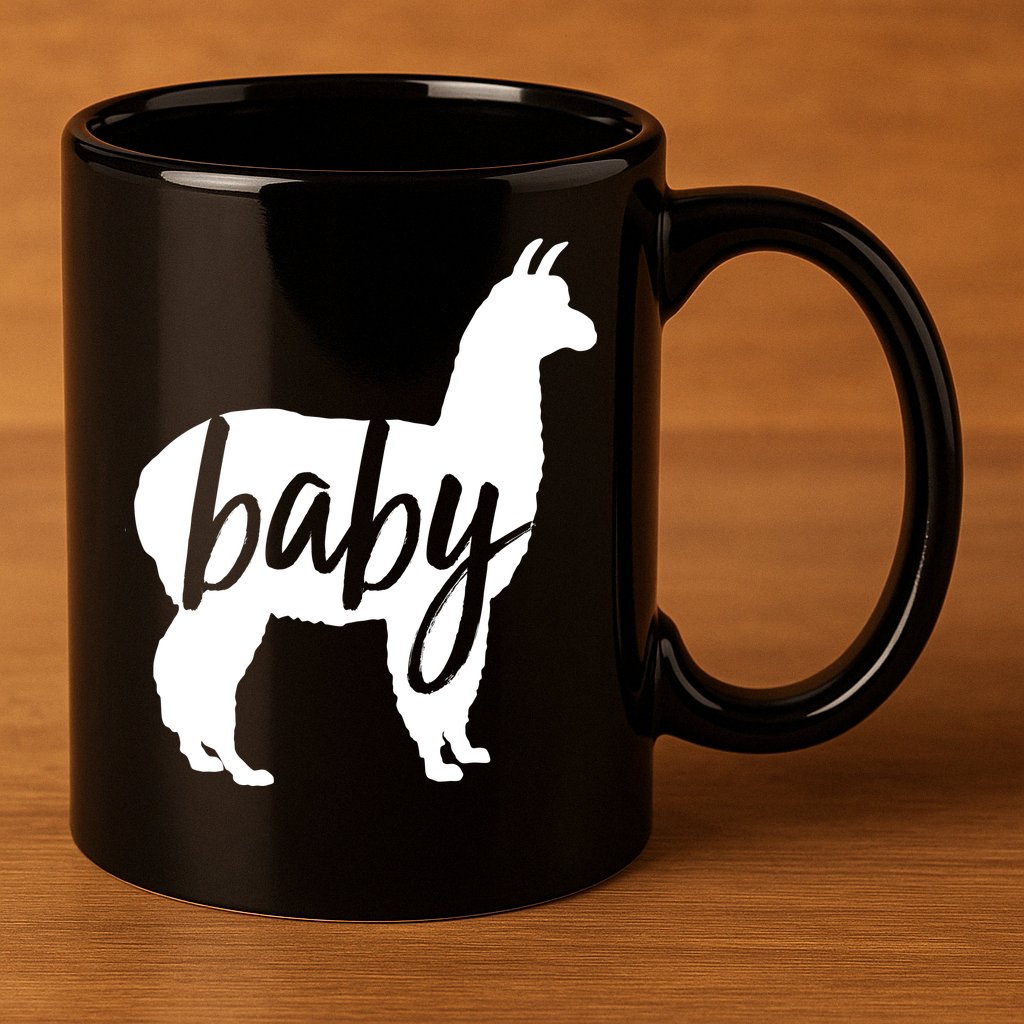 Baby Lama 11oz C Handle Ceramic Mug