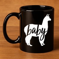 Baby Lama 11oz C Handle Ceramic Mug