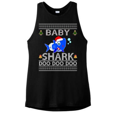 Baby Shark Doo Doo Cute Ugly Christmas Ladies PosiCharge Tri-Blend Wicking Tank