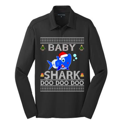 Baby Shark Doo Doo Cute Ugly Christmas Silk Touch Performance Long Sleeve Polo