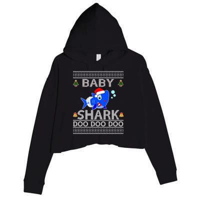 Baby Shark Doo Doo Cute Ugly Christmas Crop Fleece Hoodie