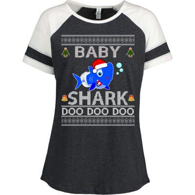 Baby Shark Doo Doo Cute Ugly Christmas Enza Ladies Jersey Colorblock Tee