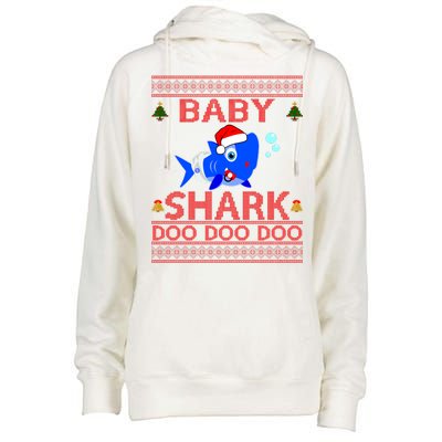 Baby Shark Doo Doo Cute Ugly Christmas Womens Funnel Neck Pullover Hood