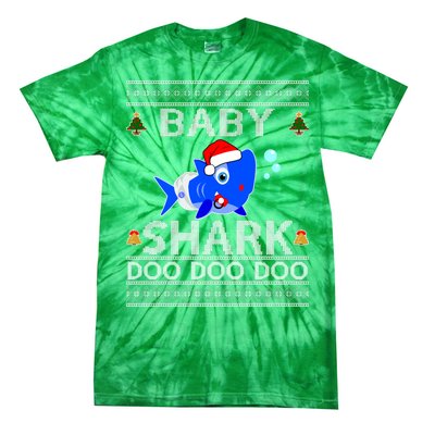 Baby Shark Doo Doo Cute Ugly Christmas Tie-Dye T-Shirt