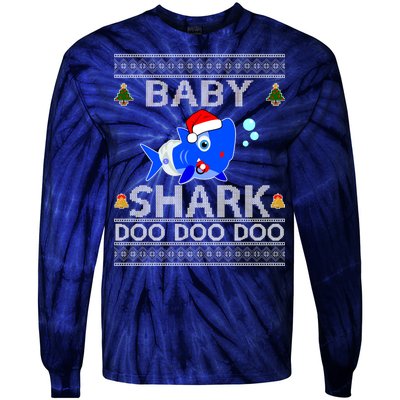 Baby Shark Doo Doo Cute Ugly Christmas Tie-Dye Long Sleeve Shirt