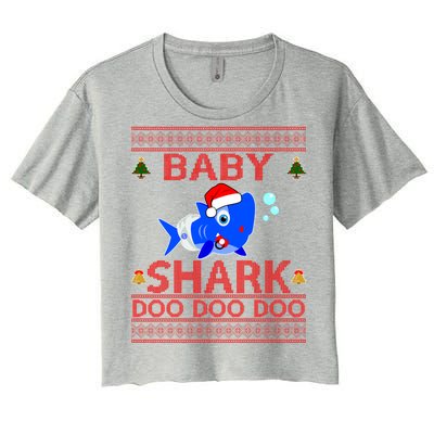 Baby Shark Doo Doo Cute Ugly Christmas Women's Crop Top Tee