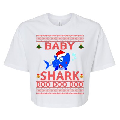 Baby Shark Doo Doo Cute Ugly Christmas Bella+Canvas Jersey Crop Tee