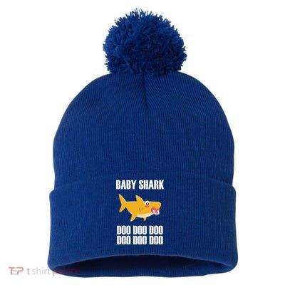 Baby Shark Doo Doo Doo Pom Pom 12in Knit Beanie