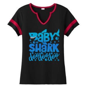 Baby Shark Doo Doo Doo Cute  Ladies Halftime Notch Neck Tee