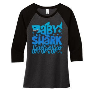 Baby Shark Doo Doo Doo Cute  Women's Tri-Blend 3/4-Sleeve Raglan Shirt