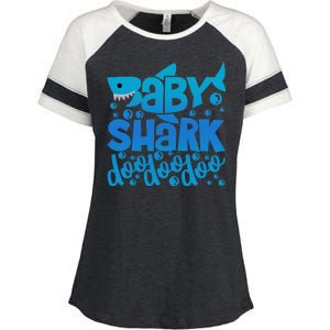 Baby Shark Doo Doo Doo Cute  Enza Ladies Jersey Colorblock Tee