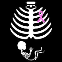 Baby Skeleton Breast Cancer Ribbon Hoodie