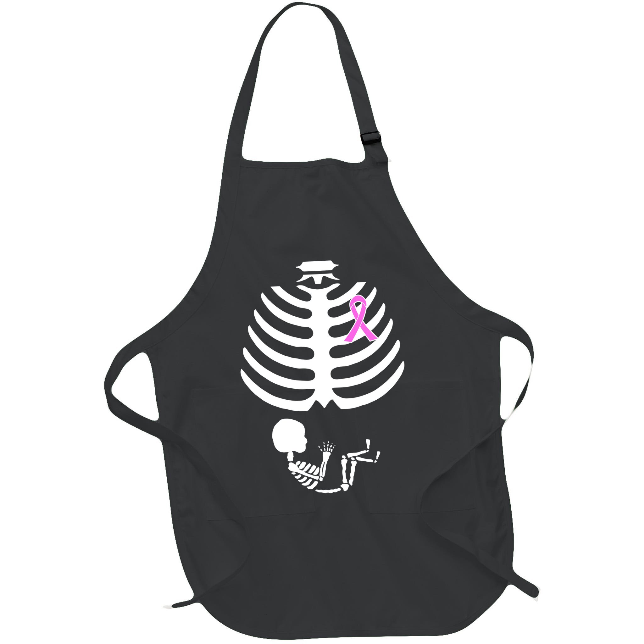 Baby Skeleton Breast Cancer Ribbon Apron