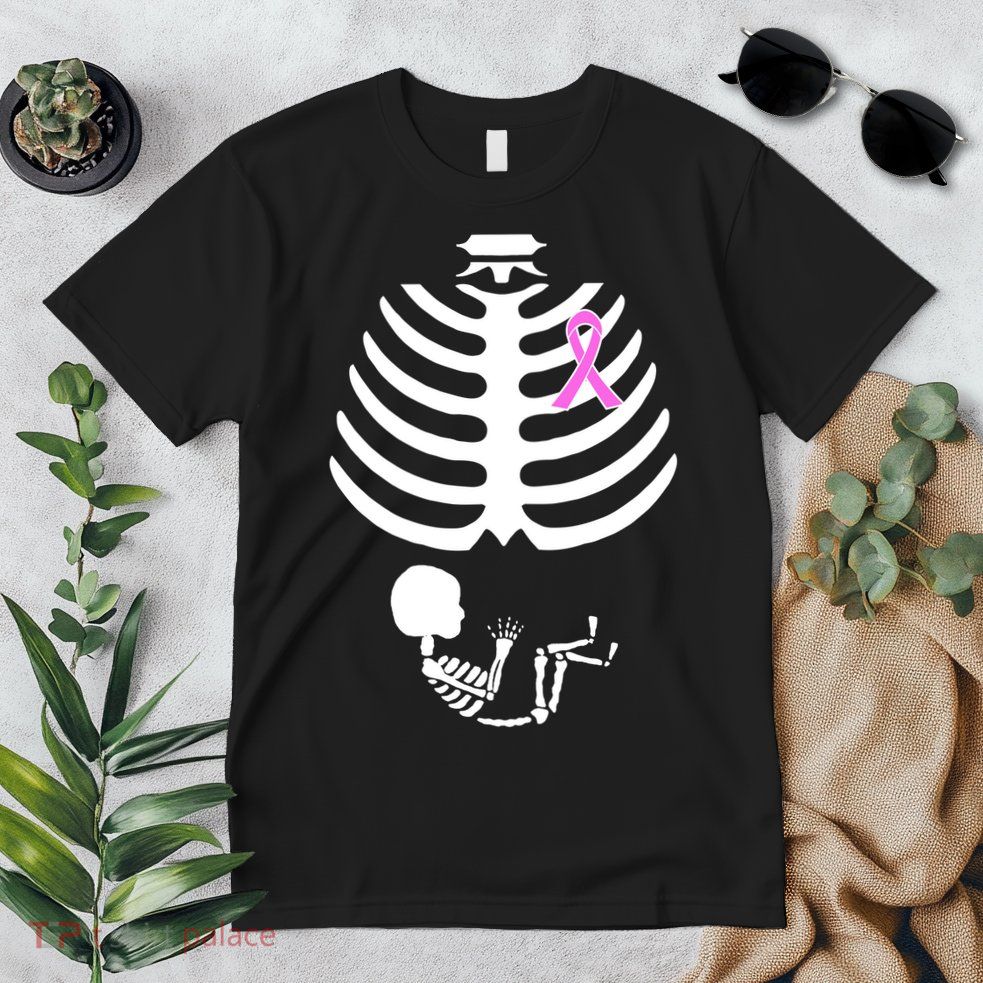 Baby Skeleton Breast Cancer Ribbon Premium T-Shirt