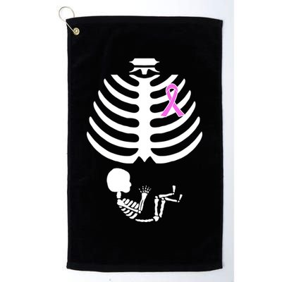 Baby Skeleton Breast Cancer Ribbon Golf Towel
