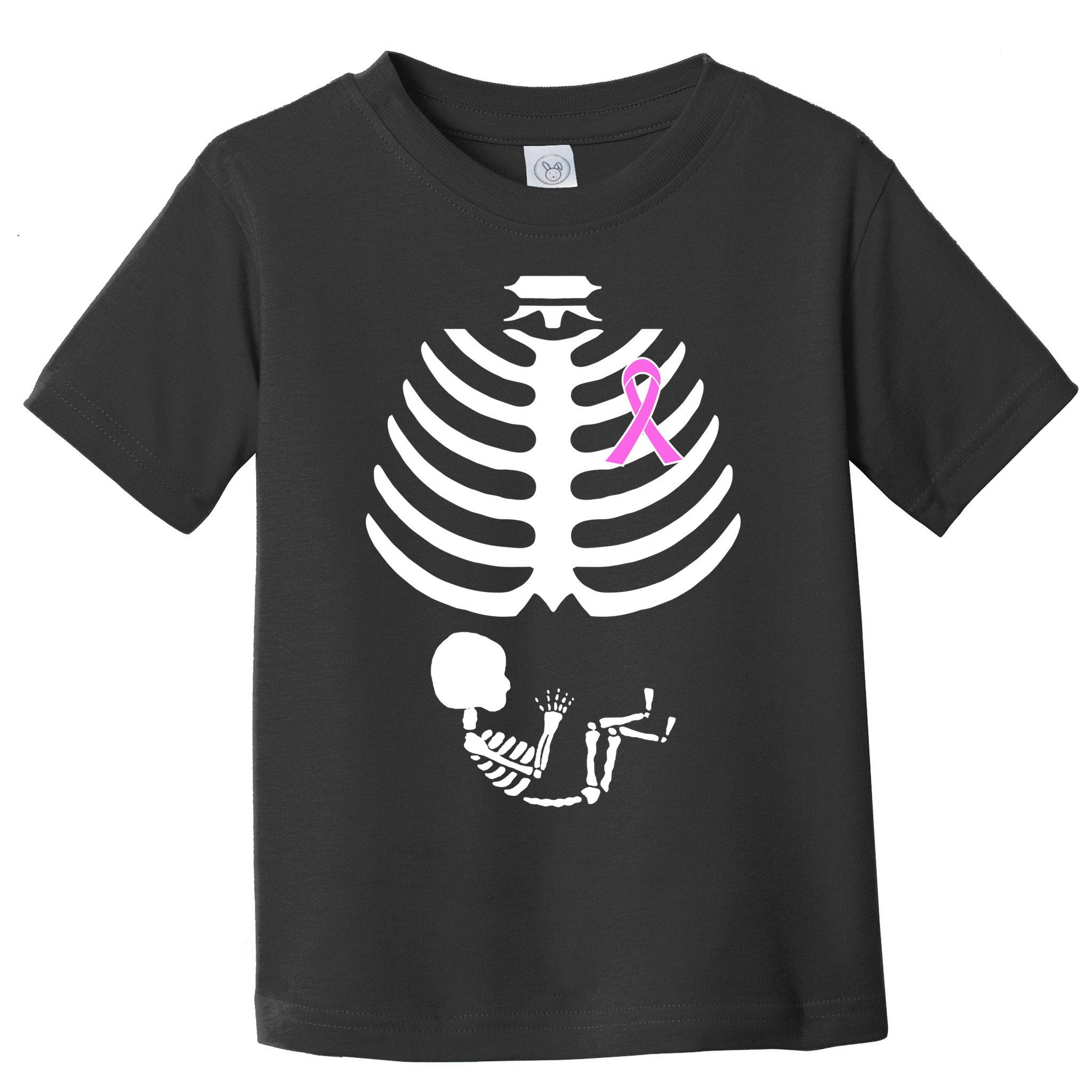 Baby Skeleton Breast Cancer Ribbon Toddler T-Shirt