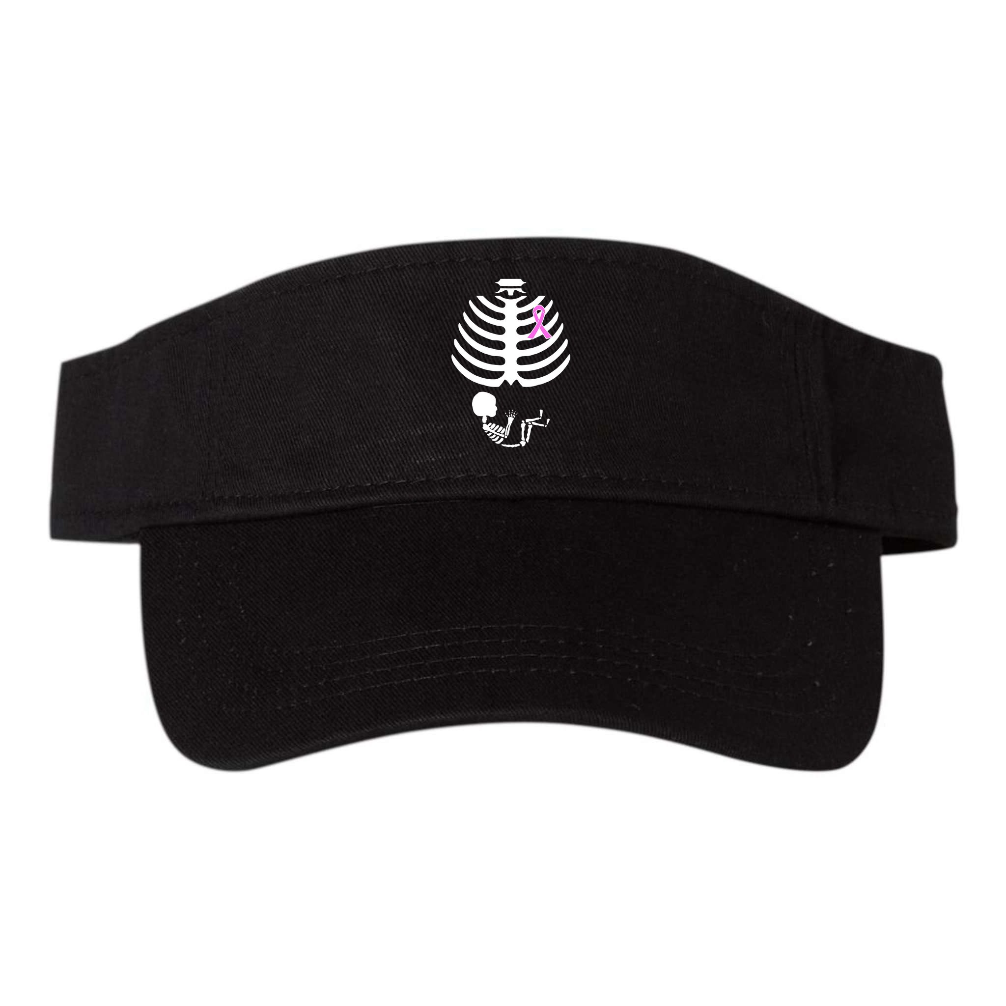 Baby Skeleton Breast Cancer Ribbon Visor