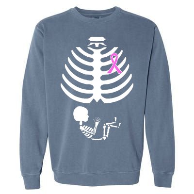 Baby Skeleton Breast Cancer Ribbon Garment-Dyed Sweatshirt