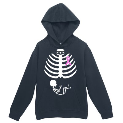 Baby Skeleton Breast Cancer Ribbon Urban Pullover Hoodie