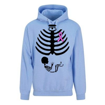 Baby Skeleton Breast Cancer Ribbon Unisex Surf Hoodie