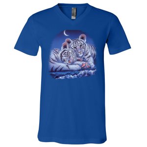 Baby Tigers Moon V-Neck T-Shirt