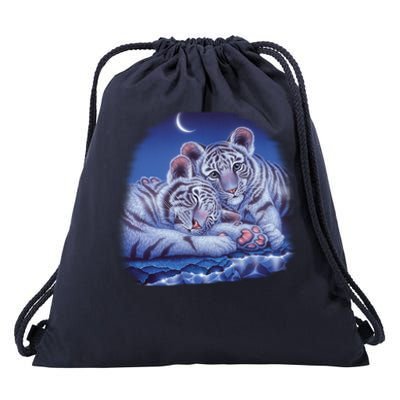 Baby Tigers Moon Drawstring Bag