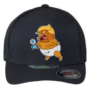 Baby Trump Crying Tweet Flexfit Unipanel Trucker Cap