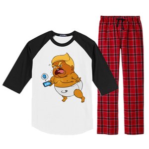 Baby Trump Crying Tweet Raglan Sleeve Pajama Set