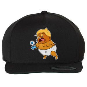 Baby Trump Crying Tweet Wool Snapback Cap