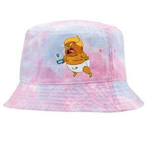 Baby Trump Crying Tweet Tie-Dyed Bucket Hat