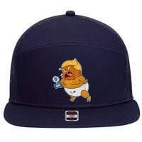 Baby Trump Crying Tweet 7 Panel Mesh Trucker Snapback Hat