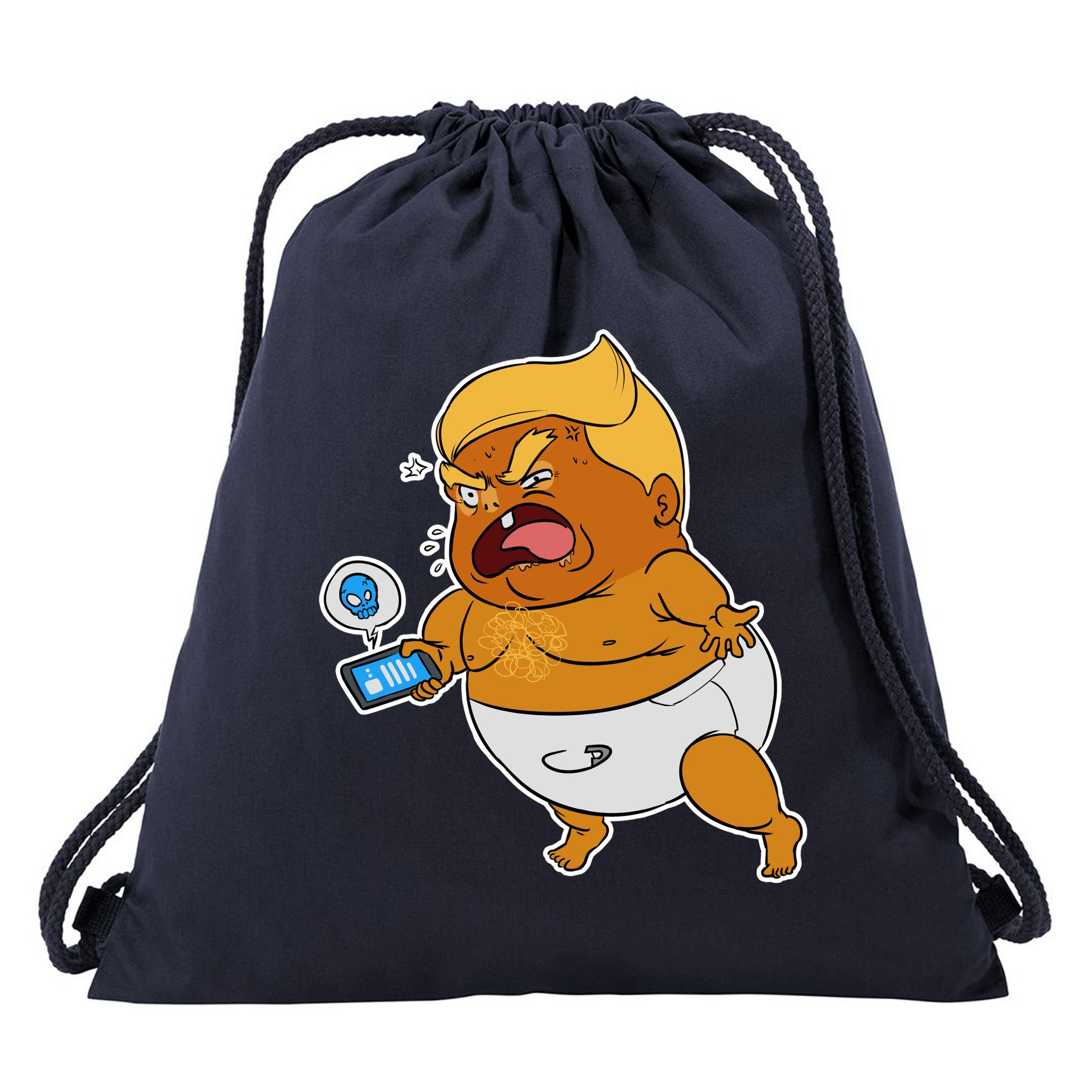 Baby Trump Crying Tweet Drawstring Bag