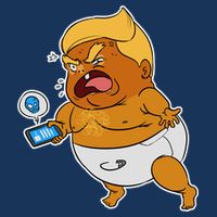 Baby Trump Crying Tweet Drawstring Bag