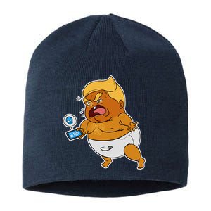 Baby Trump Crying Tweet Sustainable Beanie