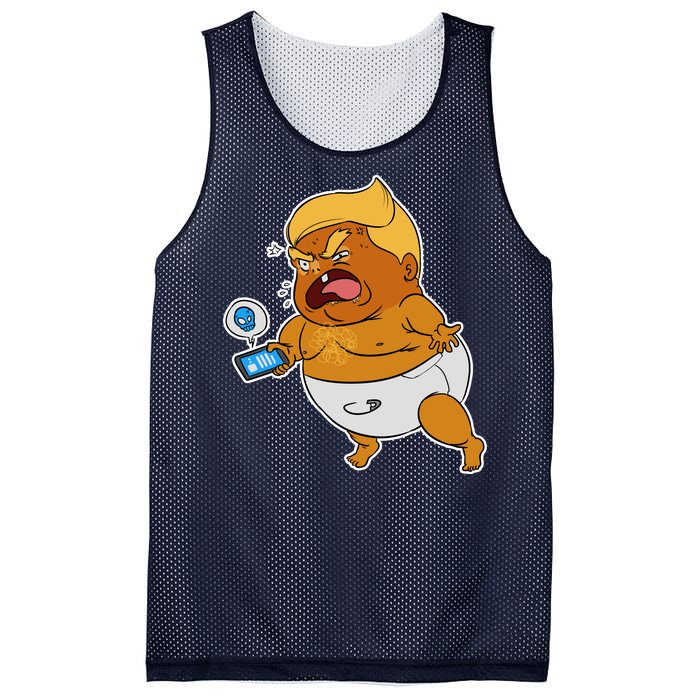 Baby Trump Crying Tweet Mesh Reversible Basketball Jersey Tank