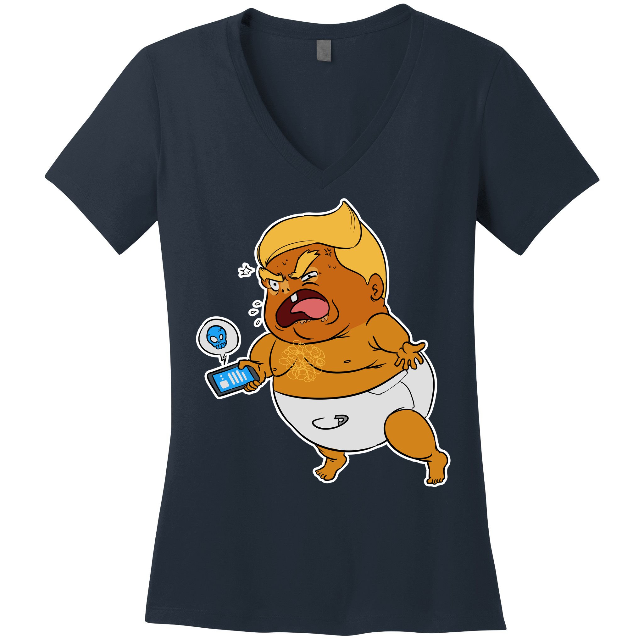 Baby Trump Crying Tweet Women's V-Neck T-Shirt