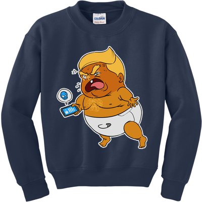 Baby Trump Crying Tweet Kids Sweatshirt