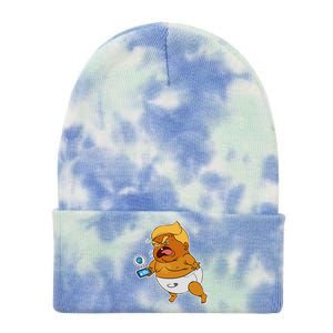 Baby Trump Crying Tweet Tie Dye 12in Knit Beanie