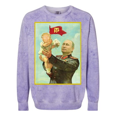 Baby Trump Putin Colorblast Crewneck Sweatshirt