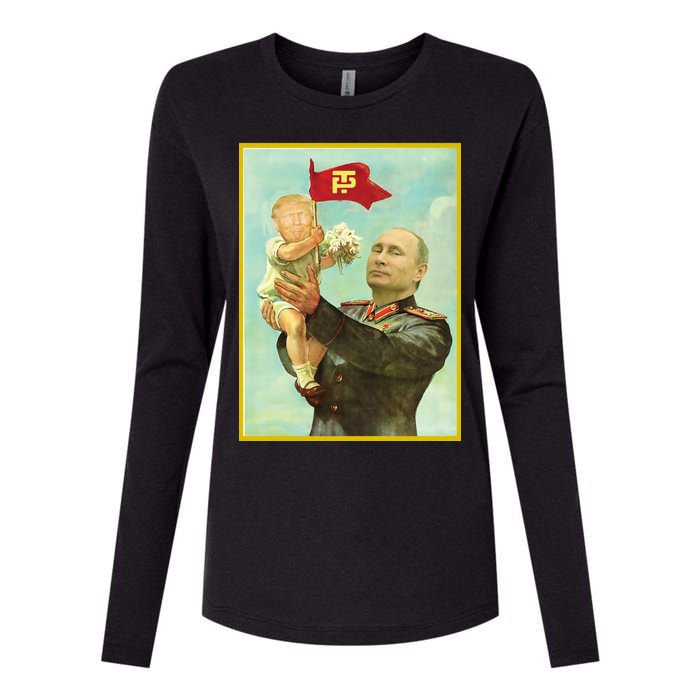 Baby Trump Putin Womens Cotton Relaxed Long Sleeve T-Shirt