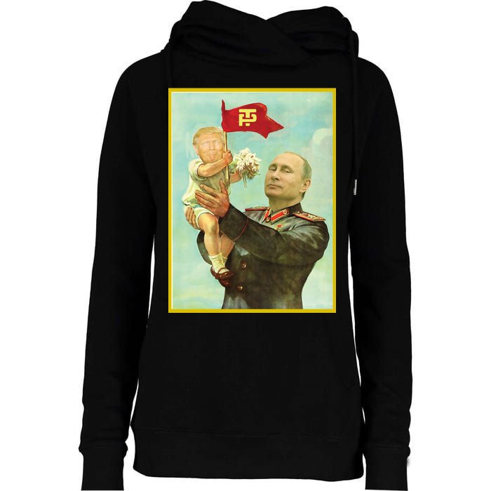 Baby Trump Putin Womens Funnel Neck Pullover Hood