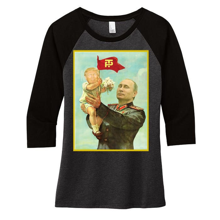 Baby Trump Putin Women's Tri-Blend 3/4-Sleeve Raglan Shirt