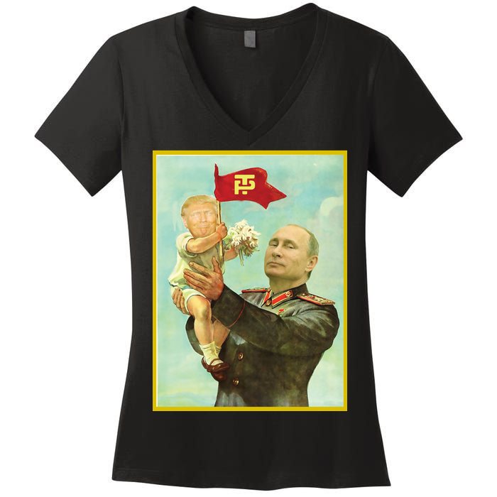 Baby Trump Putin Women's V-Neck T-Shirt