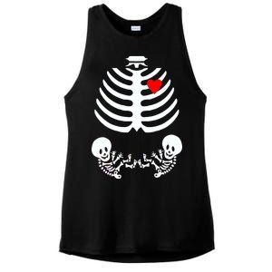 Baby Twins Skeleton Halloween Costume Ladies PosiCharge Tri-Blend Wicking Tank