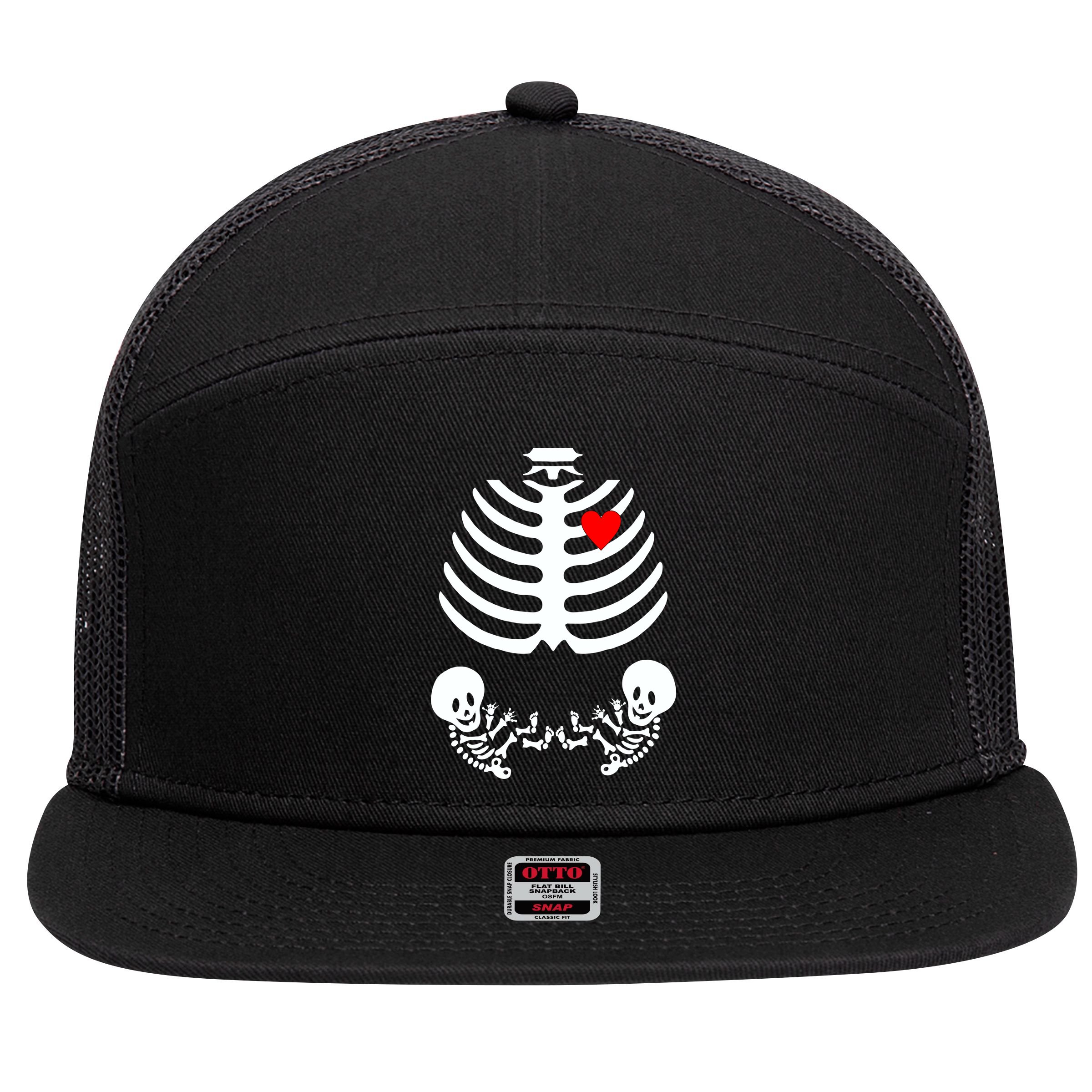 Baby Twins Skeleton Halloween Costume 7 Panel Mesh Trucker Snapback Hat