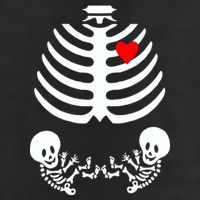Baby Twins Skeleton Halloween Costume 7 Panel Mesh Trucker Snapback Hat