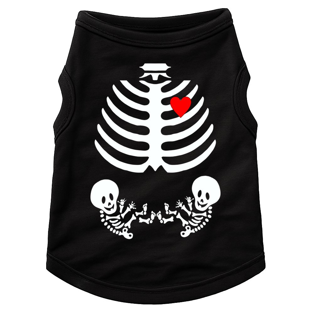 Baby Twins Skeleton Halloween Costume Doggie Tank