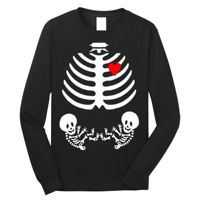 Baby Twins Skeleton Halloween Costume Long Sleeve Shirt