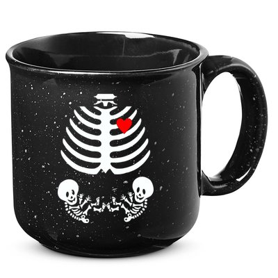 Baby Twins Skeleton Halloween Costume 15oz Campfire Ceramic Mug