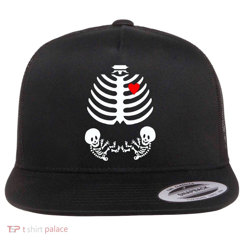 Baby Twins Skeleton Halloween Costume Flatbill Hat